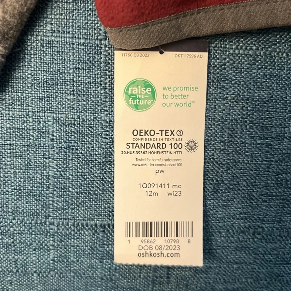 Oshkosh B’gosh Grey and Burgundy Pullover Top-12 months-NWT